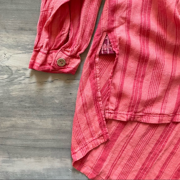 FREE PEOPLE Shirt | Summer Breeze Stripe | Coral | Sizes Small & Medium - Picture 13 of 16